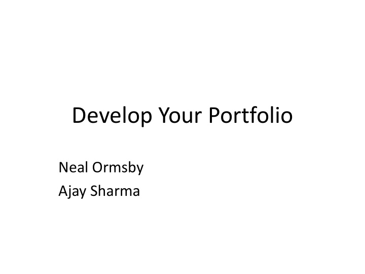 develop your portfolio