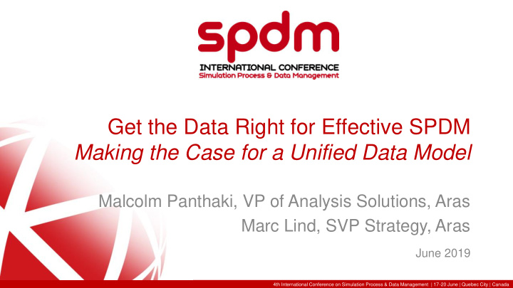 get the data right for effective spdm