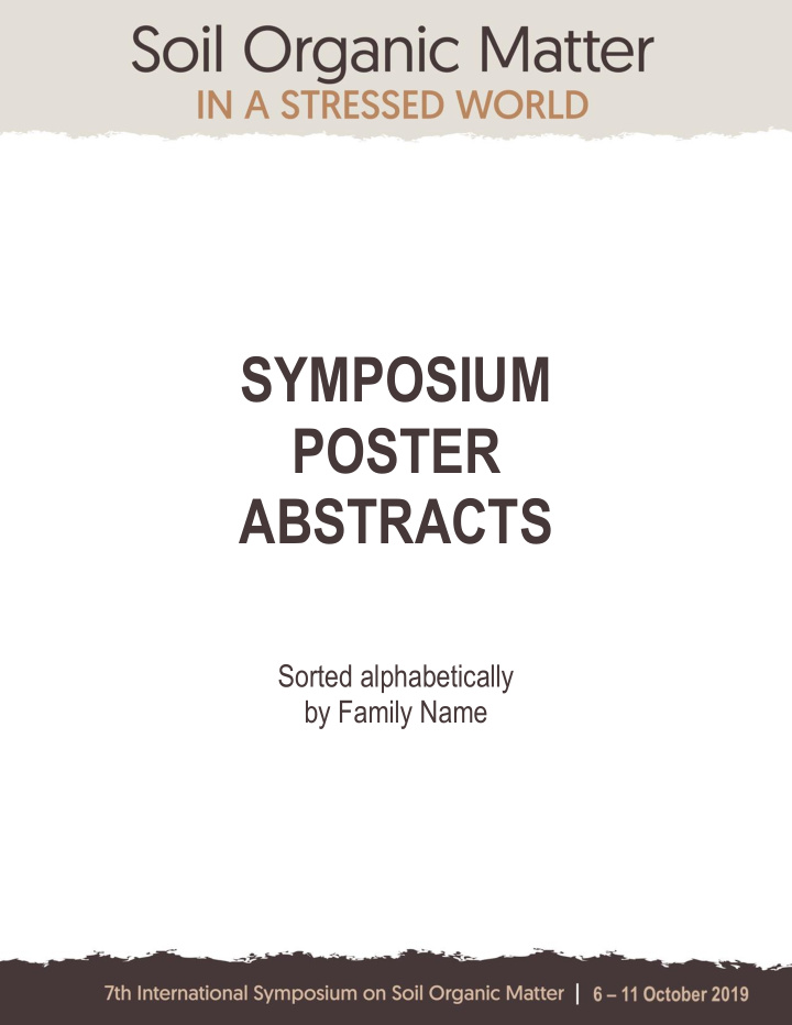 symposium poster abstracts