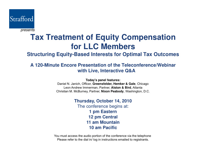 tax treatment of equity compensation for llc members