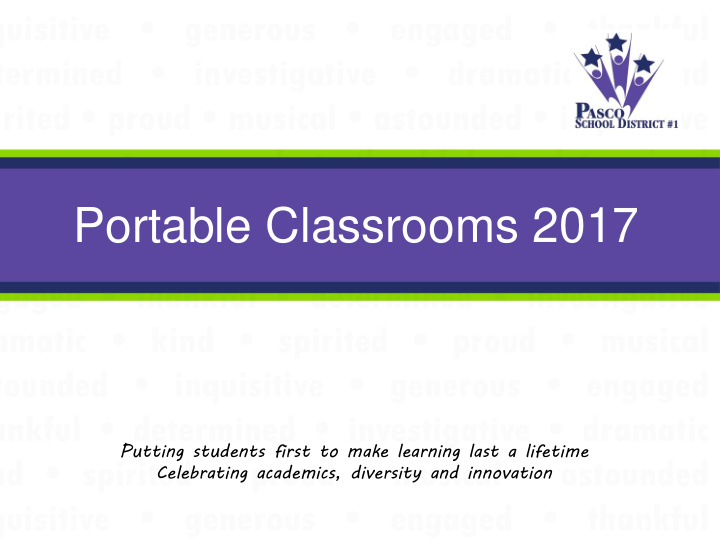 portable classrooms 2017