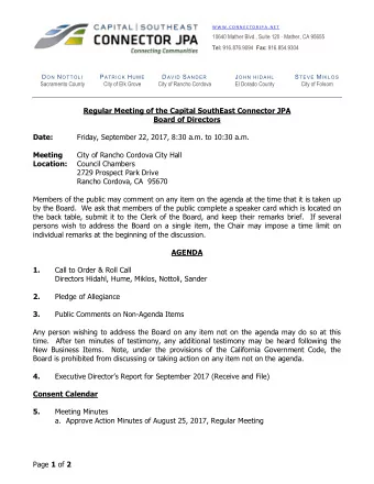 D ON N OTTOLI P ATRICK H UME D AVID S ANDER J OHN HIDAHL S TEVE M IKLOS Sacramento County City of