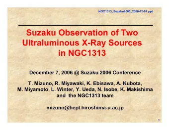 Suzaku Observation of Two  Ultraluminous X-Ray Sources  in NGC1313  December 7, 2006 @ Suzaku 2006