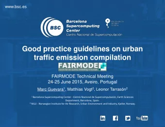 Good practice guidelines on urban traffic emission compilation  FAIRMODE Technical Meeting  24-25
