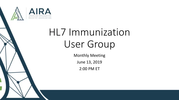 hl7 immunization user group