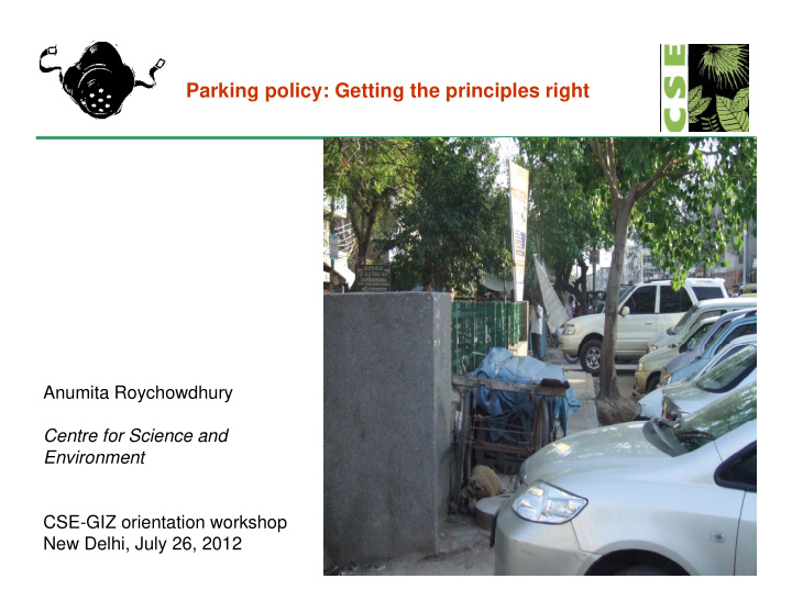 parking policy getting the principles right