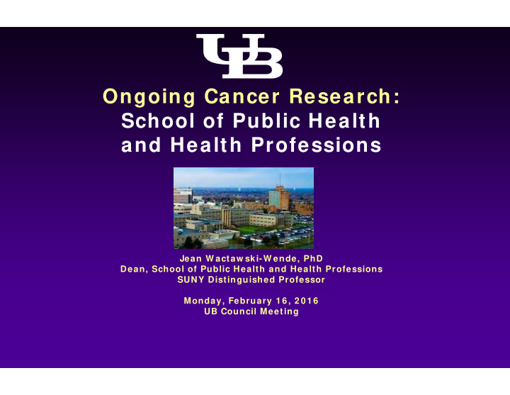 ongoing cancer research school of public health and