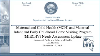 Maternal and Child Health (MCH) and Maternal  Infant and Early Childhood Home Visiting Program