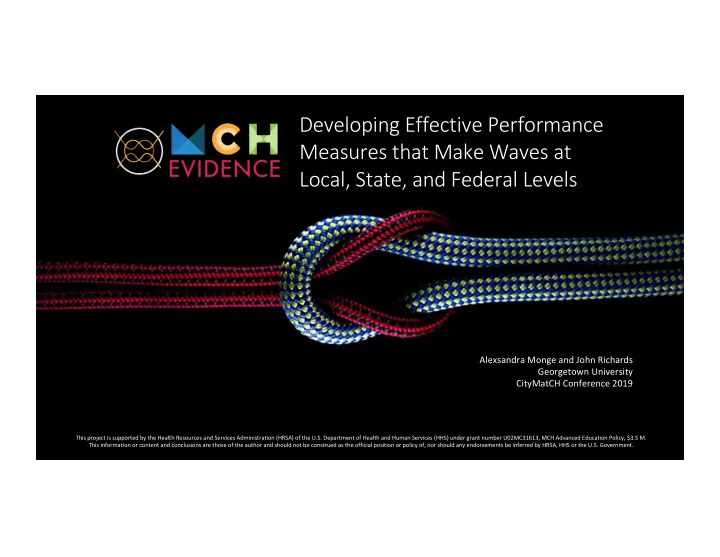 developing effective performance measures that make waves