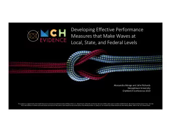 Developing Effective Performance  Measures that Make Waves at  Local, State, and Federal Levels