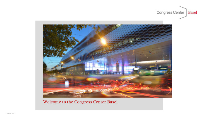 welcome to the congress center basel
