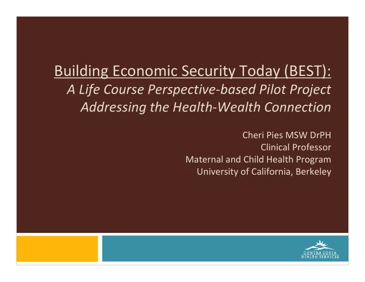 building economic security today best