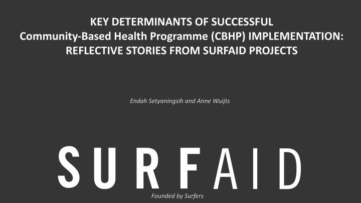 key determinants of successful community based health