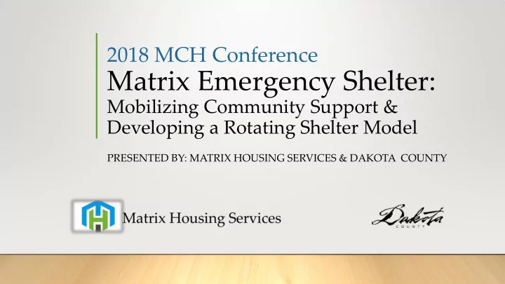 matrix emergency shelter
