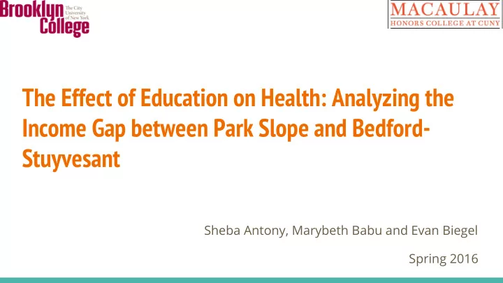 the effect of education on health analyzing the income