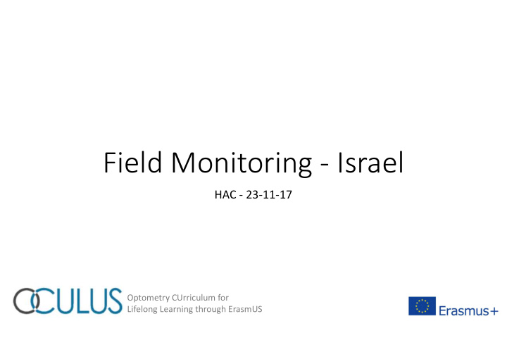 field monitoring israel