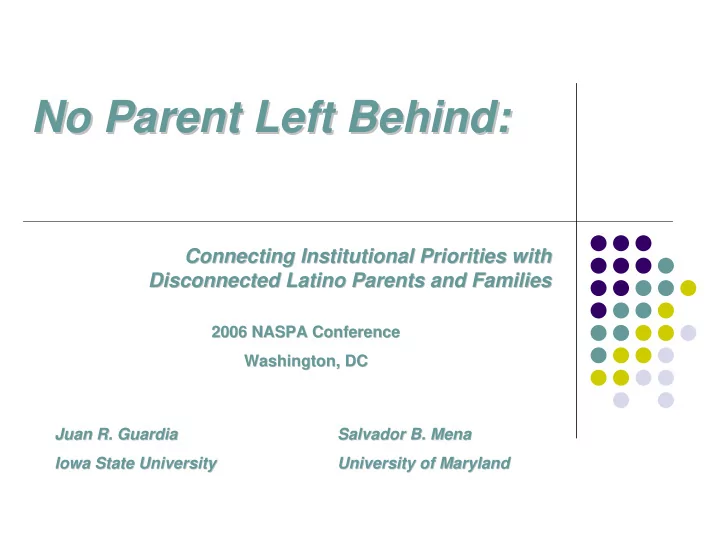 no parent left behind no parent left behind