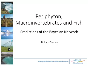Periphyton,  Macroinvertebrates and Fish  Predictions of the Bayesian Network  Richard Storey