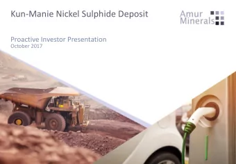 Kun-Manie Nickel Sulphide Deposit  Proactive Investor Presentation  October 2017  Mining Capital