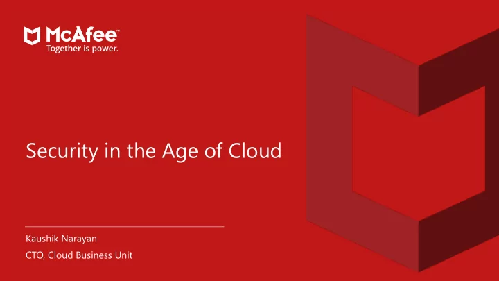 security in the age of cloud