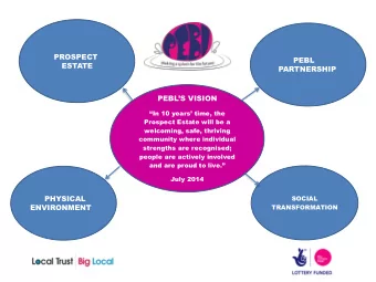 PROSPECT  PEBL  ESTATE  PARTNERSHIP  PEBLS VISION  In 10 years time, the  Prospect Estate