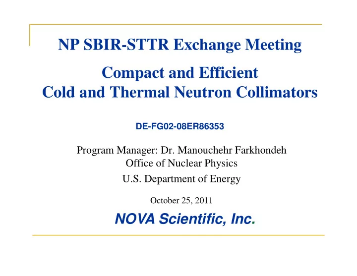 np sbir sttr exchange meeting g g compact and efficient