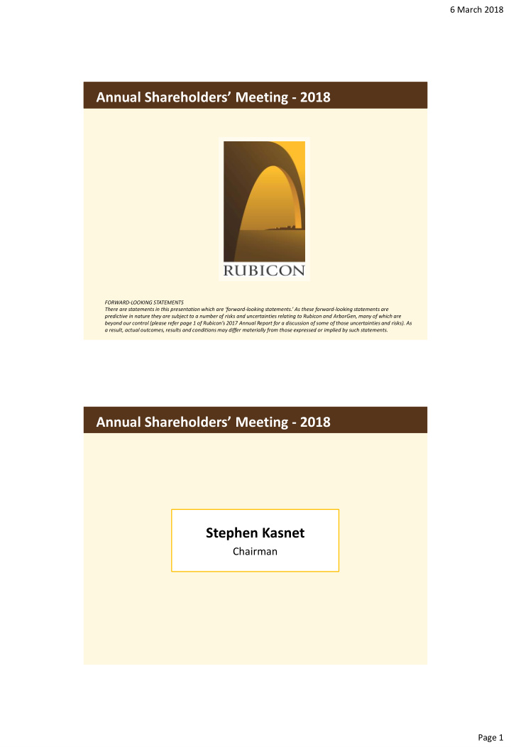 annual shareholders meeting 2018
