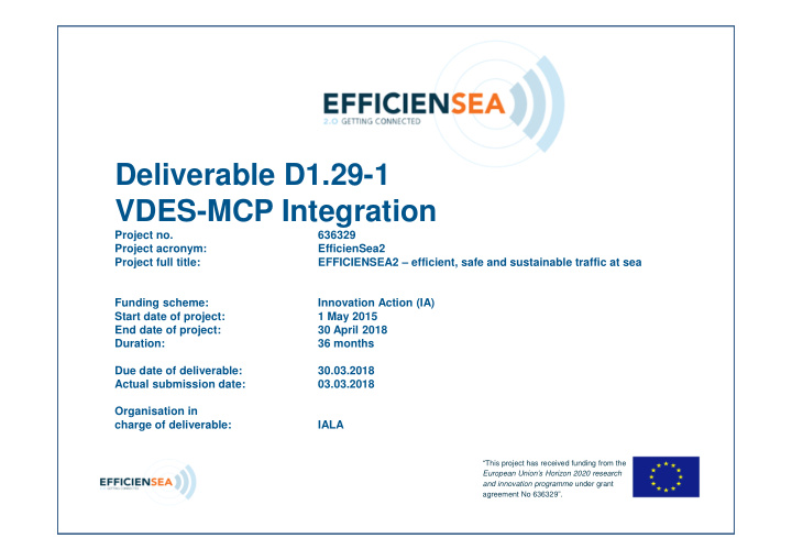 deliverable d1 29 1 vdes mcp integration