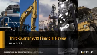 Third-Quarter 2019 Financial Review  October 23, 2019  Forward-Looking Statements  Certain
