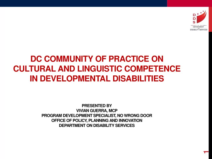 dc community of practice on cultural and linguistic