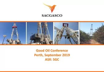 SExp  Good Oil Conference  Perth, September 2019  ASX: SGC  Realising the Full Potential of the