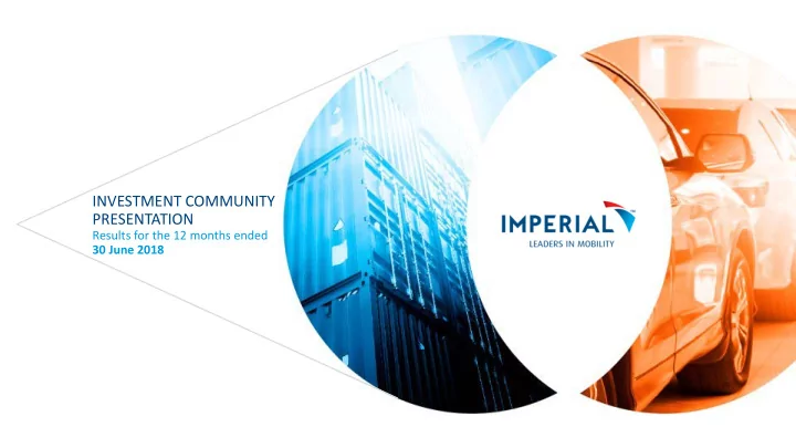 investment community presentation