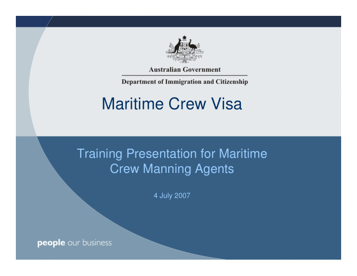 maritime crew visa
