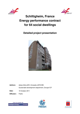 Schiltigheim, France  Energy performance contract  for 64 social dwellings  Detailed project