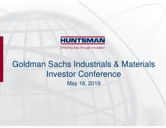 Goldman Sachs Industrials &amp; Materials  Investor Conference  May 16, 2019  General Disclosure