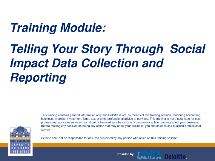 training module telling your story through social impact