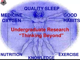 Thinking Beyond  NUTRITION  EXERCISE  KNOWLEDGE  Health and Human Performance:  Disease