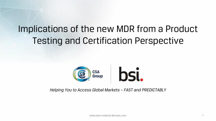 implications of the new mdr from a product