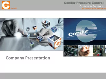 Company Presentation  Con  Condo  dor  r Pr  Pressu  essure Con  e Contr  trol  ol Parent Company