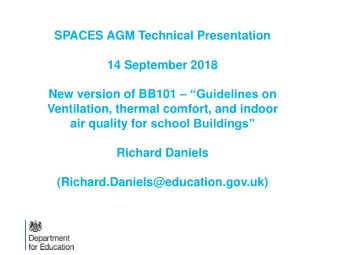 New version of BB101  Guidelines on  Ventilation, thermal comfort, and indoor air quality for