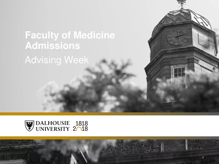 faculty of medicine