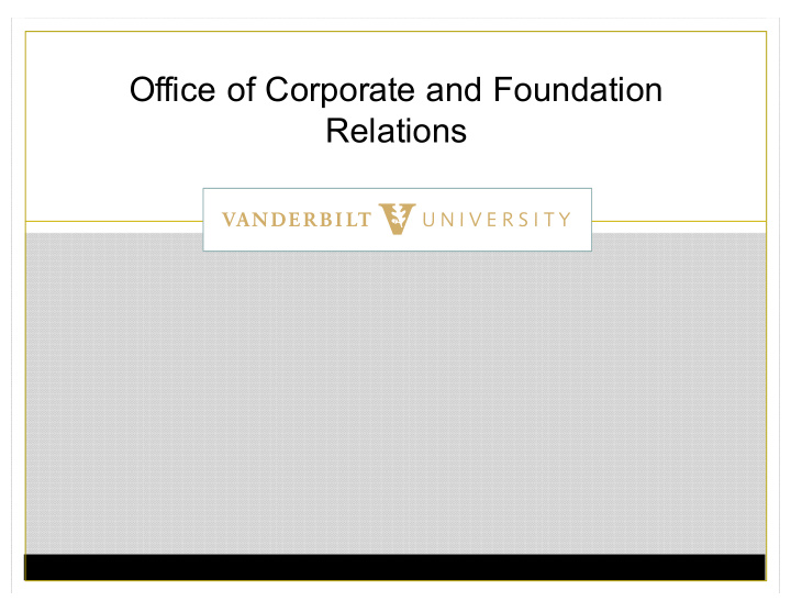 office of corporate and foundation relations corporate