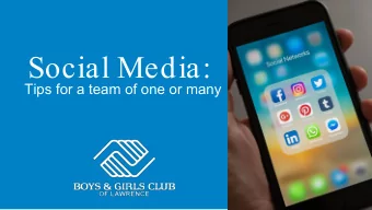 Social Media:  Tips for a team of one or many  Alissa Bauer  Director of Marketing &amp;