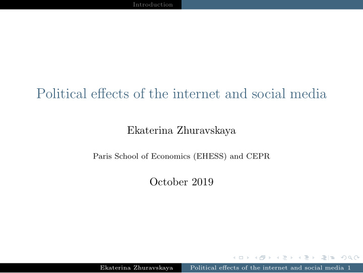 political effects of the internet and social media