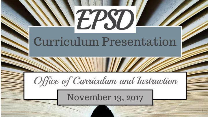curriculum presentation