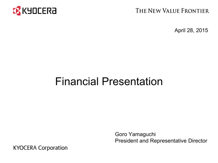 financial presentation