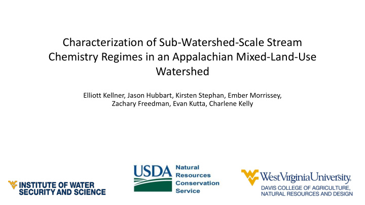 characterization of sub watershed scale stream