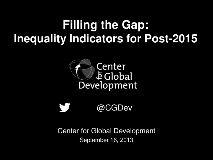 filling the gap