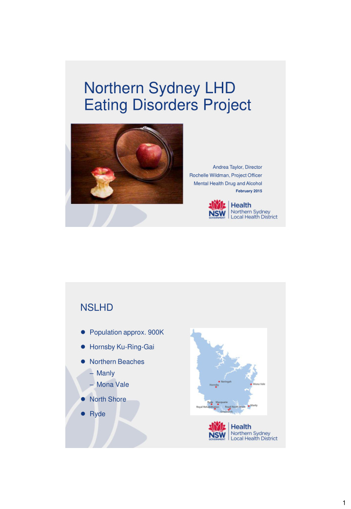 northern sydney lhd eating disorders project