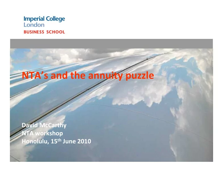 nta s and the annuity puzzle